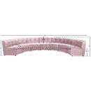  Manufacturer Color_Pink -- Limitless 169.5" Pink Velvet Upholstered 7 pc Modular Sectional IMAGE 13