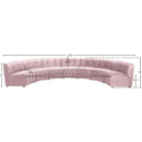 Meridian Limitless Pink Velvet 7 pc Modular Sectional IMAGE 13