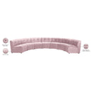  Manufacturer Color_Pink -- Limitless 169.5" Pink Velvet Upholstered 7 pc Modular Sectional IMAGE 14