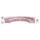 Meridian Limitless Pink Velvet 7 pc Modular Sectional IMAGE 14