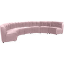  Manufacturer Color_Pink -- Limitless 169.5" Pink Velvet Upholstered 7 pc Modular Sectional IMAGE 3