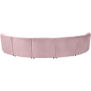  Manufacturer Color_Pink -- Limitless 169.5" Pink Velvet Upholstered 7 pc Modular Sectional IMAGE 4