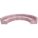  Manufacturer Color_Pink -- Limitless 169.5" Pink Velvet Upholstered 7 pc Modular Sectional IMAGE 5