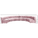  Manufacturer Color_Pink -- Limitless 174.5" Pink Velvet Upholstered 8 pc Modular Sectional IMAGE 13