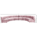 Meridian Limitless Pink Velvet 8 pc Modular Sectional IMAGE 13