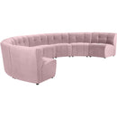  Manufacturer Color_Pink -- Limitless 174.5" Pink Velvet Upholstered 8 pc Modular Sectional IMAGE 3