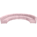  Manufacturer Color_Pink -- Limitless 174.5" Pink Velvet Upholstered 8 pc Modular Sectional IMAGE 5