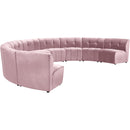  Manufacturer Color_Pink -- Limitless 177.5" Pink Velvet Upholstered 9 pc Modular Sectional IMAGE 3