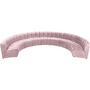  Manufacturer Color_Pink -- Limitless 177.5" Pink Velvet Upholstered 9 pc Modular Sectional IMAGE 5