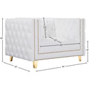  Meridian Michelle White Vegan Leather Upholstered Chair IMAGE 13
