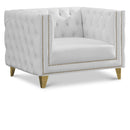  Meridian Michelle White Vegan Leather Upholstered Chair IMAGE 1