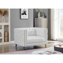  Meridian Michelle White Vegan Leather Upholstered Chair IMAGE 2