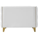  Meridian Michelle White Vegan Leather Upholstered Chair IMAGE 3