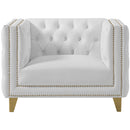  Meridian Michelle White Vegan Leather Upholstered Chair IMAGE 4
