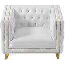  Meridian Michelle White Vegan Leather Upholstered Chair IMAGE 5