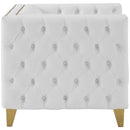  Meridian Michelle White Vegan Leather Upholstered Chair IMAGE 6