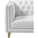  Meridian Michelle White Vegan Leather Upholstered Chair IMAGE 8