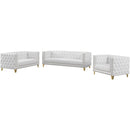  Meridian Michelle 66" White Vegan Leather Upholstered Loveseat IMAGE 11