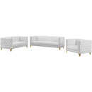 Meridian Michelle White Vegan Leather Loveseat IMAGE 11
