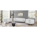  Meridian Michelle 66" White Vegan Leather Upholstered Loveseat IMAGE 12