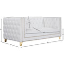  Meridian Michelle 66" White Vegan Leather Upholstered Loveseat IMAGE 13
