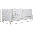 Meridian Michelle White Vegan Leather Loveseat IMAGE 13