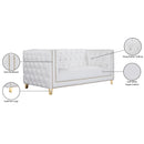 Meridian Michelle White Vegan Leather Loveseat IMAGE 14