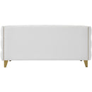  Meridian Michelle 66" White Vegan Leather Upholstered Loveseat IMAGE 3