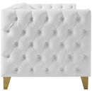  Meridian Michelle 66" White Vegan Leather Upholstered Loveseat IMAGE 6