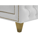  Meridian Michelle 90" White Vegan Leather Upholstered Sofa IMAGE 10