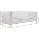  Meridian Michelle 90" White Vegan Leather Upholstered Sofa IMAGE 13