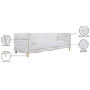  Meridian Michelle 90" White Vegan Leather Upholstered Sofa IMAGE 14