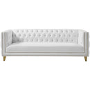  Meridian Michelle 90" White Vegan Leather Upholstered Sofa IMAGE 4