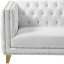  Meridian Michelle 90" White Vegan Leather Upholstered Sofa IMAGE 8