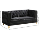  Manufacturer Color_Black -- Meridian Michelle Stationary Fabric Loveseat IMAGE 10