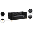 Meridian Michelle Black Velvet Loveseat IMAGE 11