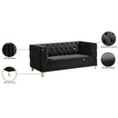  Manufacturer Color_Black -- Meridian Michelle Stationary Fabric Loveseat IMAGE 11
