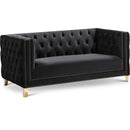  Manufacturer Color_Black -- Meridian Michelle Stationary Fabric Loveseat IMAGE 1