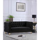  Manufacturer Color_Black -- Meridian Michelle Stationary Fabric Loveseat IMAGE 2
