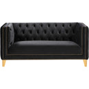  Manufacturer Color_Black -- Meridian Michelle Stationary Fabric Loveseat IMAGE 3