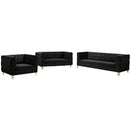  Manufacturer Color_Black -- Meridian Michelle Stationary Fabric Loveseat IMAGE 9