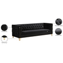 Meridian Michelle Black Velvet Sofa IMAGE 11