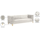  Manufacturer Color_Cream -- Michelle 90" Cream Velvet Upholstered Sofa IMAGE 10