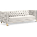  Manufacturer Color_Cream -- Michelle 90" Cream Velvet Upholstered Sofa IMAGE 1