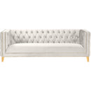  Manufacturer Color_Cream -- Michelle 90" Cream Velvet Upholstered Sofa IMAGE 3