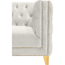  Manufacturer Color_Cream -- Michelle 90" Cream Velvet Upholstered Sofa IMAGE 4