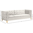 Meridian Michelle Cream Velvet Sofa IMAGE 9