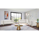  Manufacturer Color_Cream -- Michelle 66" Cream Velvet Upholstered Loveseat IMAGE 8