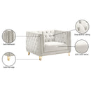  Manufacturer Color_Cream -- Michelle Cream Velvet Upholstered Chair IMAGE 10