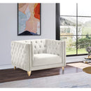  Manufacturer Color_Cream -- Michelle Cream Velvet Upholstered Chair IMAGE 2